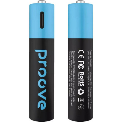 Аккумуляторы Proove Compact Energy AAA/HR03 Li-ion 740 mAh BL 2 шт Аккумуляторы Proove Compact Energy AAA/HR03 Li-ion 740 mAh BL 2 шт