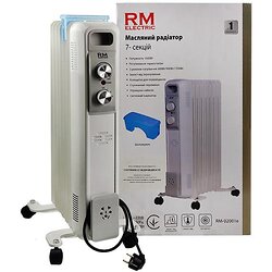 Обігрівач оливний Stanley RM Electric, 15м2, 1500Вт, мех. упр-ння, 7 секцій, зволожувач, білий