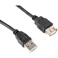 Кабель Maxxter USB - USB V 2.0 (M/F), 1.8 м, черный (U-AMAF-6)