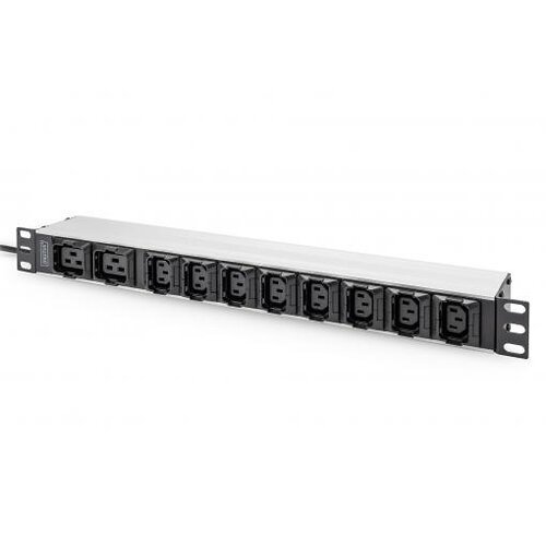Пристрій розподілу електроживлення DIGITUS 1U, 8xC13, 2xC19, 16A, 250V, вилка C20