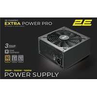 Блок живлення 2E GAMING Extra Power Pro ATX3.1 GEN5.0  (1000W), >90%, 80+ Gold, 140мм, 1xMB 24pin(20+4), 2xCPU 8pin(4+4), 3xMole