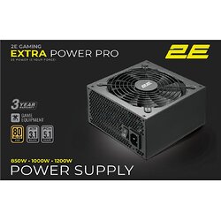 Блок живлення 2E GAMING Extra Power Pro ATX3.1 GEN5.0  (850W), >90%, 80+ Gold, 140мм, 1xMB 24pin(20+4), 2xCPU 8pin(4+4), 3xMolex