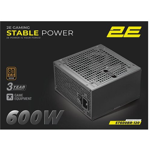 Блок живлення 2E GAMING Stable Power ATX3.1 (600W), >85%, 80+ Bronze, 120мм, 1xMB 24pin(20+4), 2xCPU 8pin(4+4), 3xMolex, 6xSATA,