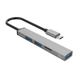 USB-хаб Orico AH-A12F-GY-BP USB Type-C 3-в-1 Grey (CA913770)