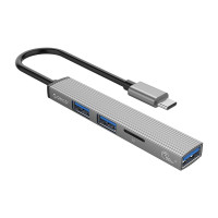 USB-хаб Orico AH-A12F-GY-BP USB Type-C 3-в-1 Серый (CA913770)