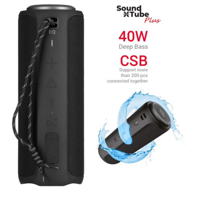 Акустична система 2E SoundXTube Plus TWS MP3 Wireless Waterproof Black (2E-BSSXTPWBK)