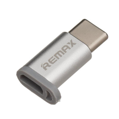 Адаптер Remax Feliz micro USB - USB Type-C (F/M) Silver (6954851289791) Адаптер Remax Feliz micro USB - USB Type-C (F/M) Silver (6954851289791)