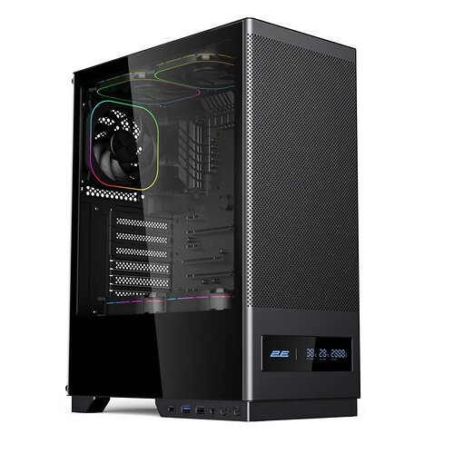 Корпус 2E GAMING  Iconic DS V8202B без БЖ, 1xUSB3.0, 1х USB 2.0, 1xUSB Type-C, 3x120мм ARGB, VGA 330мм, LCS ready, контролер з п
