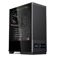 Корпус 2E GAMING  Iconic DS V8202B без БЖ, 1xUSB3.0, 1х USB 2.0, 1xUSB Type-C, 3x120мм ARGB, VGA 330мм, LCS ready, контролер з п