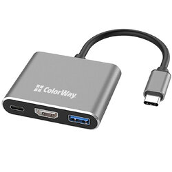 USB-хаб ColorWay USB Type-C 3-в-1 (CW-HUB08)