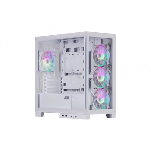 Корпус 2E GAMING Fantom GK701W без БЖ 2xUSB3.0, 1xUSBType-C, 4x120мм ARGB, VGA 400мм, LCS ready, контролер з пультом, TG Side/Fr