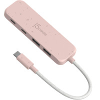 USB-хаб J5create 2 USB-A/2 USB-C Red (JCH342ER-N)