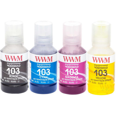 Комплект чорнил WWM для Epson L3100/3110/3150 4х140г B/C/M/Y (E103SET4) Комплект чорнил WWM для Epson L3100/3110/3150 4х140г B/C/M/Y (E103SET4)
