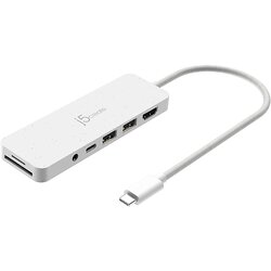 USB-хаб J5create USB-C 6-в-1 White (JCD373EW-N)