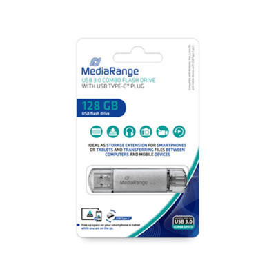 Флеш-накопитель USB3.0 128GB Type-C MediaRange Silver (MR938) Флеш-накопитель USB3.0 128GB Type-C MediaRange Silver (MR938)