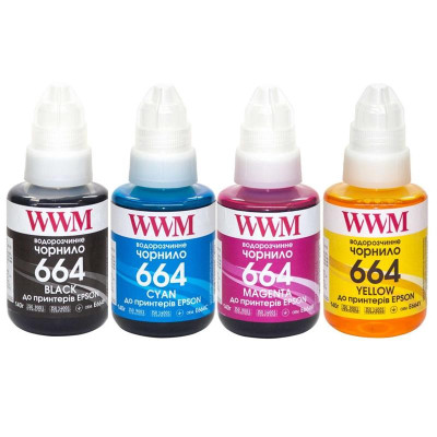 Комплект чорнил WWM для Epson L110/L210/L300 4х140г B/C/M/Y (E664SET4) Комплект чорнил WWM для Epson L110/L210/L300 4х140г B/C/M/Y (E664SET4)