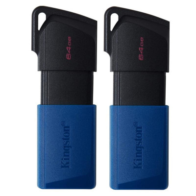 Флеш-накопитель USB3.2 2x64GB Kingston DataTraveler Exodia M Black/Blue (DTXM/64GB-2P)