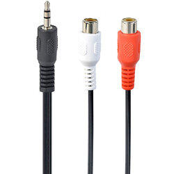 Аудио-кабель Cablexpert 3.5 мм - 2xRCA (M/F), 0.2 м, черный (CCA-406)