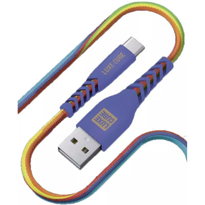 Кабель Luxe Cube Kevlar USB - micro USB (M/M), 1.2 м, радужный (8886668686259)