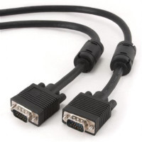 Кабель Cablexpert VGA - VGA (M/M), HD15, с 2-мя ферритовыми кольцами, черный, 5 м (CC-PPVGA-5M-B) пакет