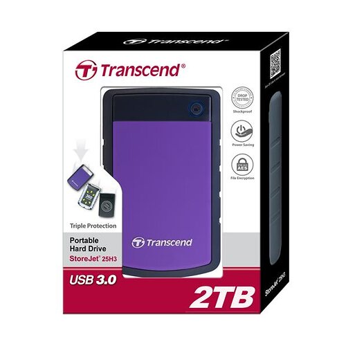 Портативний жорсткий диск Transcend 2TB USB 3.1 StoreJet 25H3 Фіолетовий