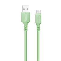 Кабель ColorWay USB - USB Type-C (M/M), soft silicone, 2.4 A, 1 м, Green (CW-CBUC042-GR)