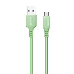 Кабель ColorWay USB - USB Type-C (M/M), soft silicone, 2.4 A, 1 м, Green (CW-CBUC042-GR)