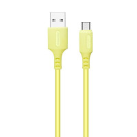 Кабель ColorWay USB - USB Type-C (M/M), soft silicone, 2.4 A, 1 м, Yellow (CW-CBUC043-Y)