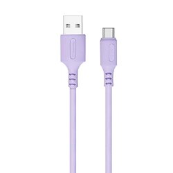 Кабель ColorWay USB - USB Type-C (M/M), soft silicone, 2.4 A, 1 м, Purple (CW-CBUC044-PU)
