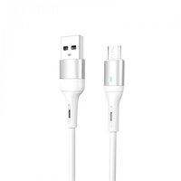 Кабель SkyDolphin S06V LED Smart Power USB - microUSB (M/M) 1 м, White (USB-000558)
