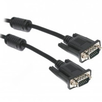 Кабель Maxxter VGA - VGA (M/M), HD15, 3+4C, з 2-ма феритами, 3 м, чорний (V-VGA-10) пакет