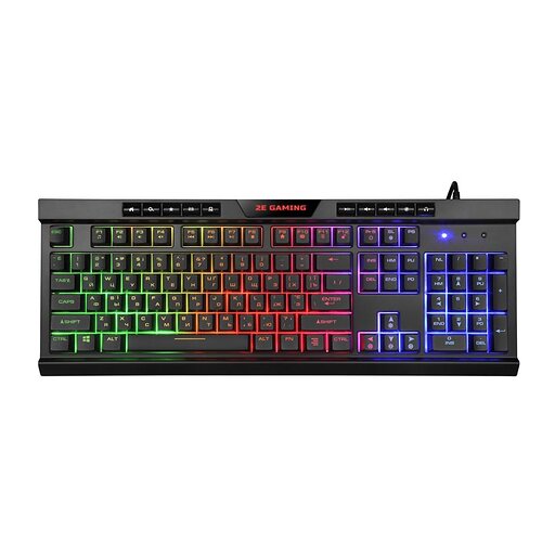 Клавіатура мембранна 2E GAMING KG300 114key, USB-A, EN/UA, LED, чорний