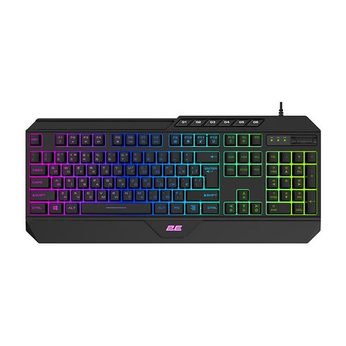 Клавіатура мембранна 2E GAMING KG315 110key, USB-A, EN/UA, RGB, чорний