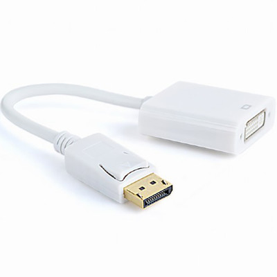 Адаптер Cablexpert DisplayPort - DVI (M/F), 0.1 м, білий (A-DPM-DVIF-002-W) пакет Адаптер Cablexpert DisplayPort - DVI (M/F), 0.1 м, білий (A-DPM-DVIF-002-W) пакет