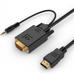 Кабель Cablexpert HDMI - VGA+3.5 мм V 1.4 (M/M), 1.8 м, чорний (A-HDMI-VGA-03-6) пакет