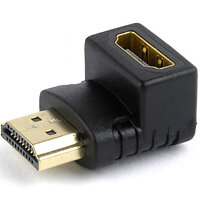 Адаптер Cablexpert HDMI - HDMI (M/F), угол 90 градусов, черный (A-HDMI90-FML) пакет