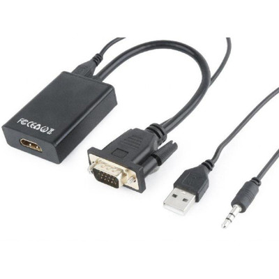 Адаптер Cablexpert HDMI - VGA (F/M), 0.15 м, Black (A-VGA-HDMI-01)