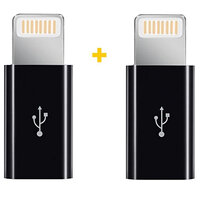 Адаптер XoKo AC-030 micro USB - Lightning (F/M), 2шт., Black (XK-AC030-BK2)