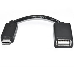 Кабель REAL-EL USB Type-C - USB V 2.0 (M/F), 0.1 м, черный (EL123500030)