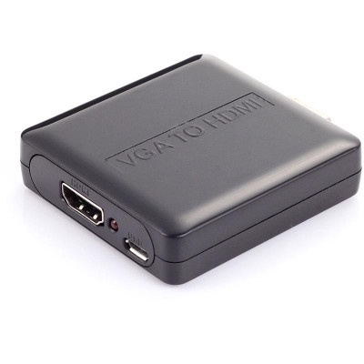 Адаптер PowerPlant (CA911493) HDMI - VGA+R/L, чорний Адаптер PowerPlant (CA911493) HDMI - VGA+R/L, чорний
