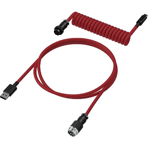 Кабель HyperX USB-A – USB-C, спиральный, 1.37 м Red/Black (6J677AA)