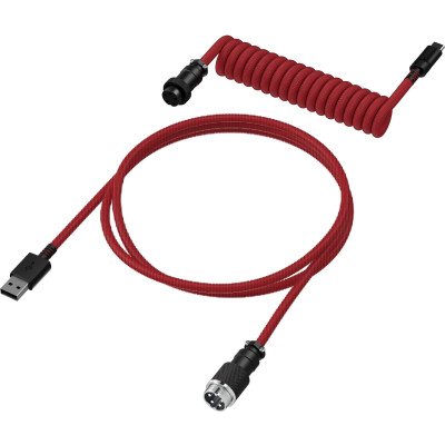 Кабель HyperX USB-A – USB-C, спиральный, 1.37 м Red/Black (6J677AA) Кабель HyperX USB-A – USB-C, спиральный, 1.37 м Red/Black (6J677AA)