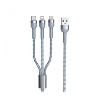 Кабель Remax Jany Series 3в1 USB to Type-C/Lightning/Micro-USB Silver (RC-124TH)