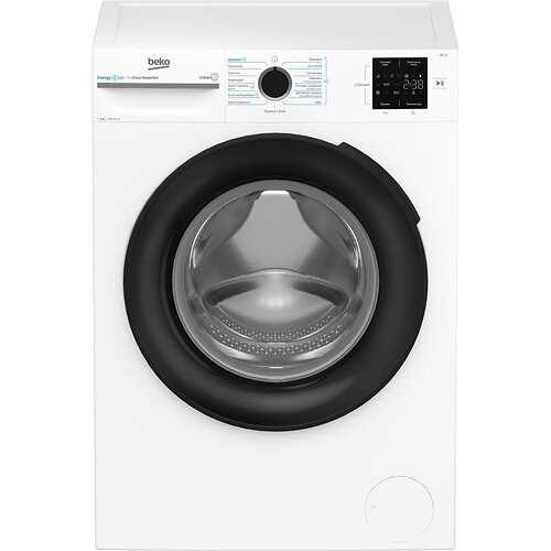 Пральна машина Beko фронтальна, 8кг, 1000, A, 55см, дисплей, інвертор, пара, білий