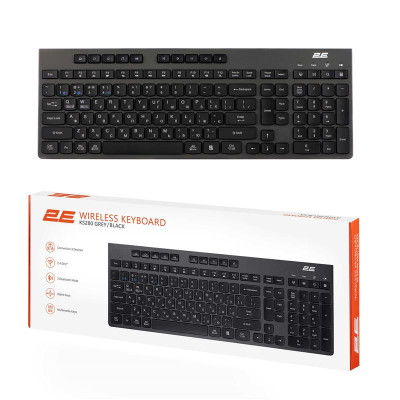 Беспроводная клавиатура 2E KS280 WL\/BT EN\/UKR Grey\/Black (2E-KS280WBGR_UA)