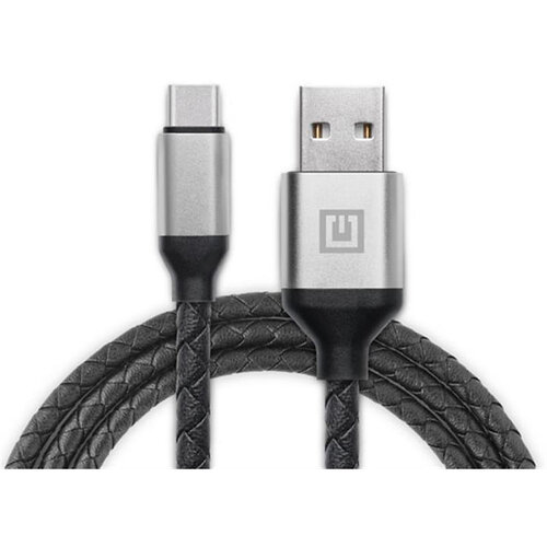 Кабель REAL-EL Premium Leather USB - USB Type-C (M/M), 1 м, Black (EL123500049)