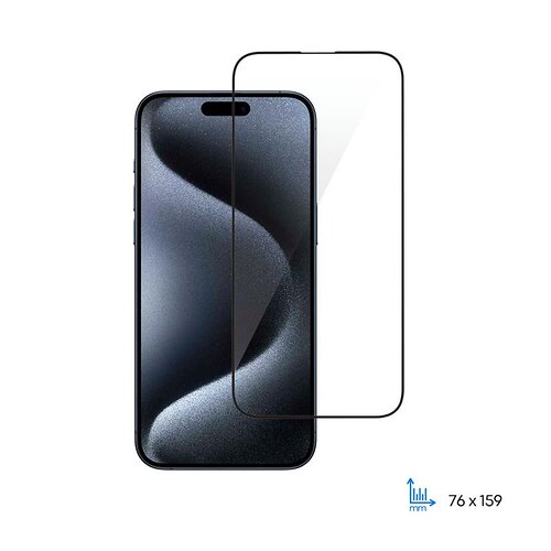 Захисне скло 2E для iPhone 15 Pro Max, 2.5D FCFG, (1 Pack), чорна рамка