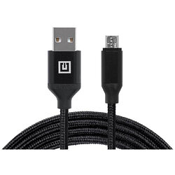 Кабель REAL-EL Premium Fabric USB - micro USB (M/M), 2 м, Black (EL123500048)