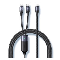 Кабель Usams US-SJ550 U71 USB Type-C - Lightning + USB Type-C (M/M), 100W, 1.2 м, Black (6958444977065) Кабель Usams US-SJ550 U71 USB Type-C - Lightning + USB Type-C (M/M), 100W, 1.2 м, Black (6958444977065)
