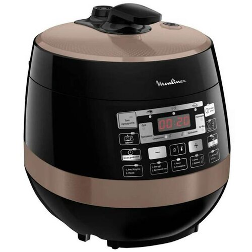 Мультиварка-скороварка Moulinex Quickchef, 1000Вт, чаша-5л, сенсорне керув., пластик, чорний